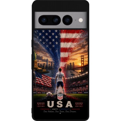 Google Pixel 7 Pro Case Hülle - Silikon schwarz Fussball Vereinigten Staaten splash 2026