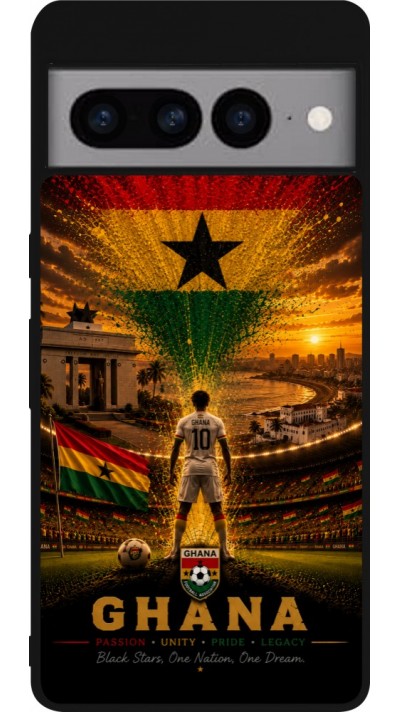 Google Pixel 7 Pro Case Hülle - Silikon schwarz Fussball Ghana splash 2026