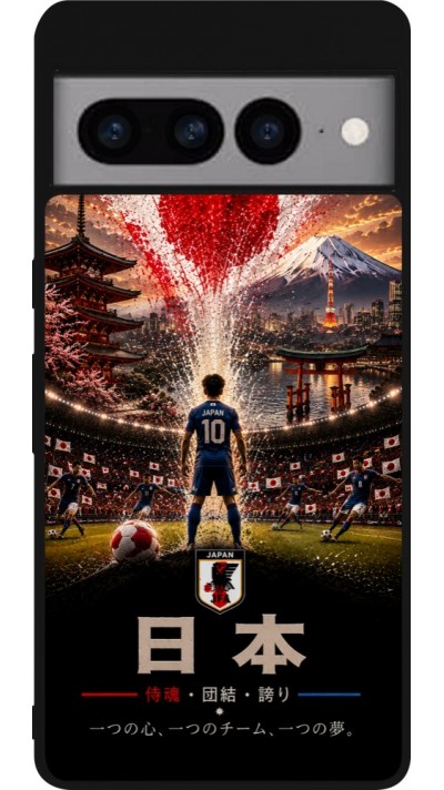 Google Pixel 7 Pro Case Hülle - Silikon schwarz Fussball Japan splash 2026