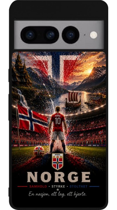 Google Pixel 7 Pro Case Hülle - Silikon schwarz Fussball Norwegen splash 2026