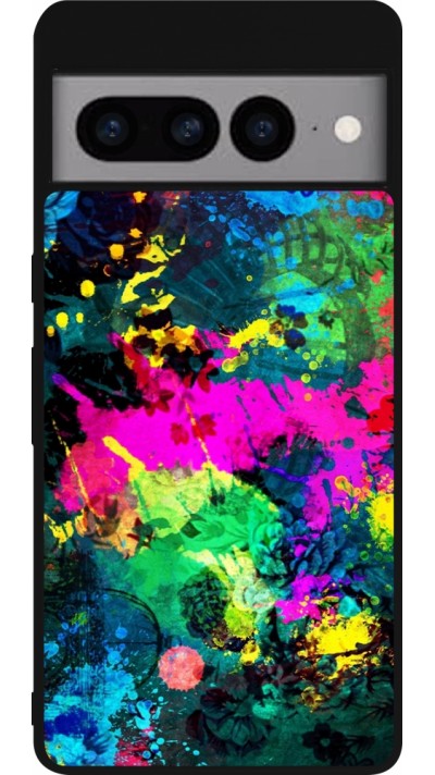 Google Pixel 7 Pro Case Hülle - Silikon schwarz Splash paint