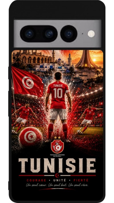 Google Pixel 7 Pro Case Hülle - Silikon schwarz Fussball Tunesien splash 2026