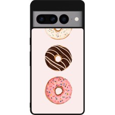Google Pixel 7 Pro Case Hülle - Silikon schwarz Spring 23 donuts