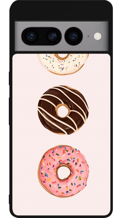 Google Pixel 7 Pro Case Hülle - Silikon schwarz Spring 23 donuts