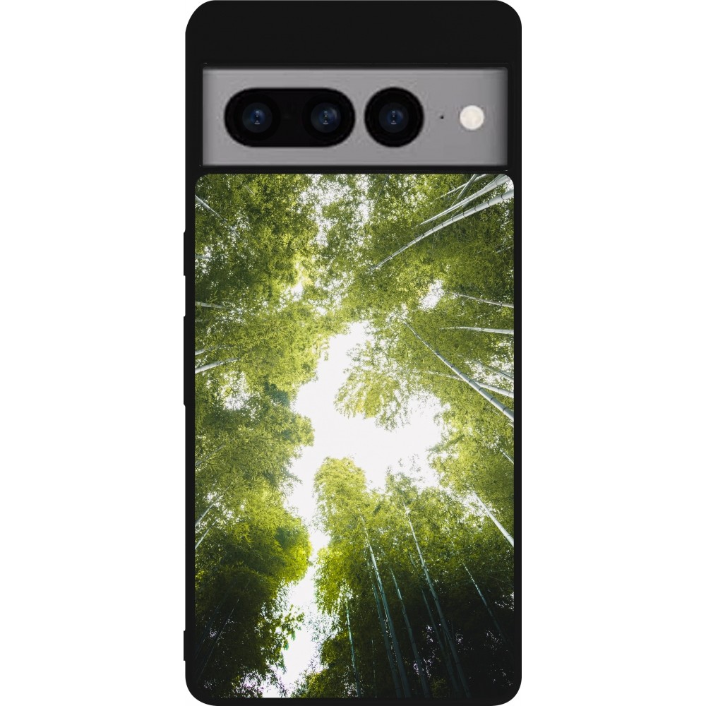 Google Pixel 7 Pro Case Hülle - Silikon schwarz Spring 23 forest blue sky