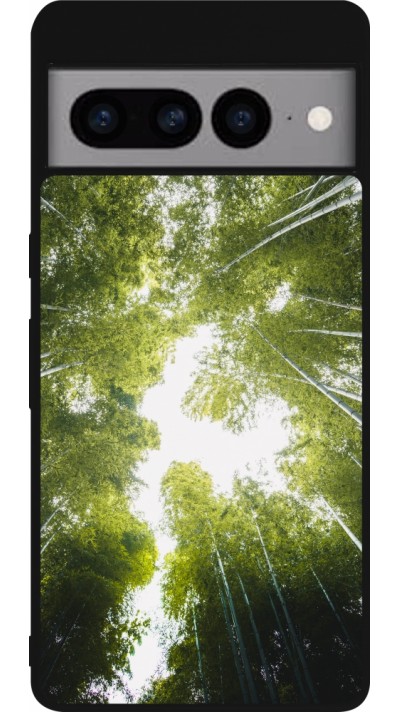 Coque Google Pixel 7 Pro - Silicone rigide noir Spring 23 forest blue sky