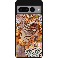 Coque Google Pixel 7 Pro - Silicone rigide noir Spring 23 japanese tiger