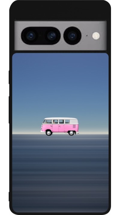 Coque Google Pixel 7 Pro - Silicone rigide noir Spring 23 pink bus