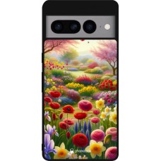 Google Pixel 7 Pro Case Hülle - Silikon schwarz Frühling 25 Strauß Frühling