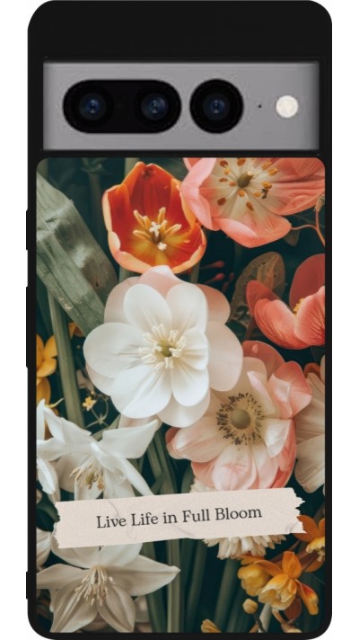 Google Pixel 7 Pro Case Hülle - Silikon schwarz Full Bloom Spring 2026