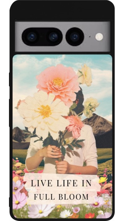 Google Pixel 7 Pro Case Hülle - Silikon schwarz Live life in full moon Spring 2026