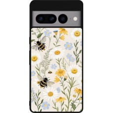 Google Pixel 7 Pro Case Hülle - Silikon schwarz Pattern bees Spring 2026