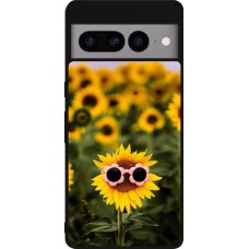 Google Pixel 7 Pro Case Hülle - Silikon schwarz Sunflower with glasses Spring 2026