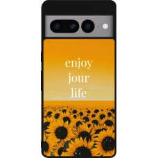 Coque Google Pixel 7 Pro - Silicone rigide noir Summer 2025 Enjoy your life