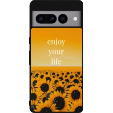 Google Pixel 7 Pro Case Hülle - Silikon schwarz Summer 2026 Enjoy your life