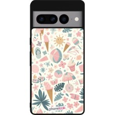 Google Pixel 7 Pro Case Hülle - Silikon schwarz Sommer Pink Muster