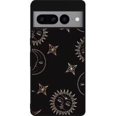 Google Pixel 7 Pro Case Hülle - Silikon schwarz Suns and Moons
