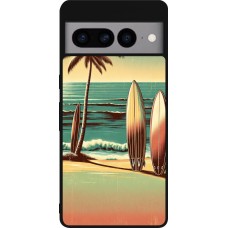 Google Pixel 7 Pro Case Hülle - Silikon schwarz Surf Paradise