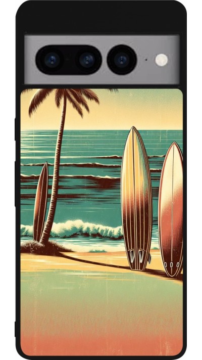 Google Pixel 7 Pro Case Hülle - Silikon schwarz Surf Paradise