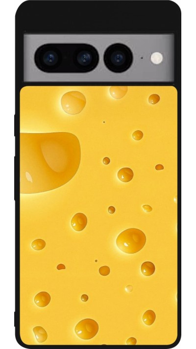 Coque Google Pixel 7 Pro - Silicone rigide noir Fête Nationale Suisse Cheese