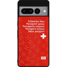 Google Pixel 7 Pro Case Hülle - Silikon schwarz Swiss Passport