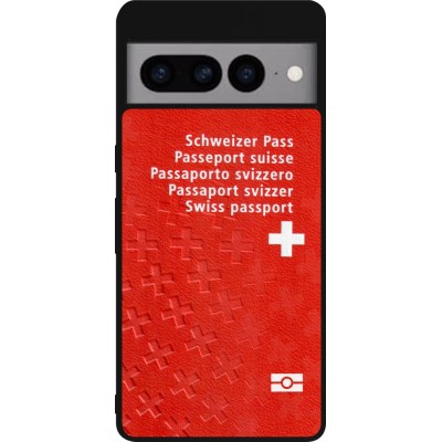 Google Pixel 7 Pro Case Hülle - Silikon schwarz Swiss Passport