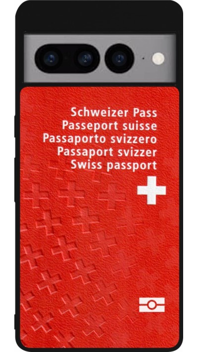 Coque Google Pixel 7 Pro - Silicone rigide noir Swiss Passport