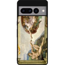 Coque Google Pixel 7 Pro - Silicone rigide noir Tableau art - La Création d’Adam - Michel-Ange