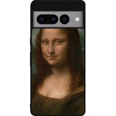 Coque Google Pixel 7 Pro - Silicone rigide noir Tableau art - La Joconde - Léonard de Vinci