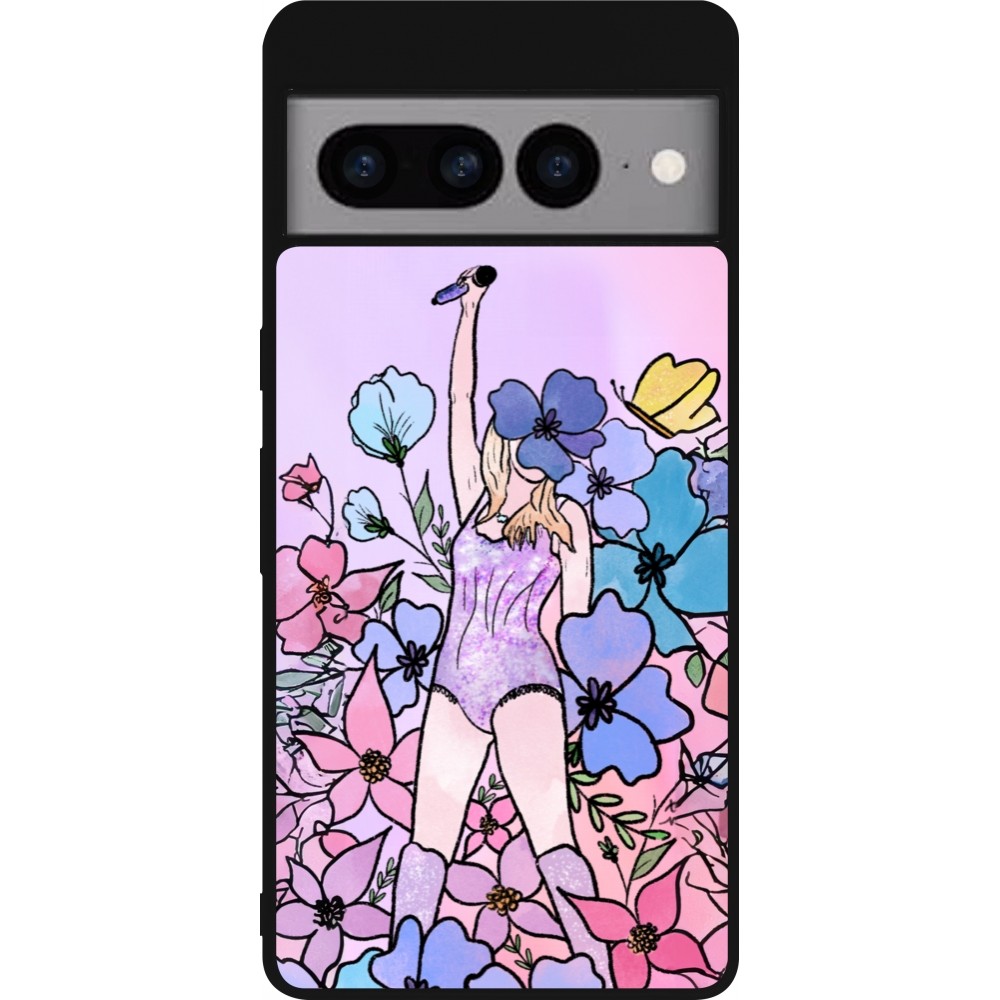 Google Pixel 7 Pro Case Hülle - Silikon schwarz Taylor Swift Sketch - Pink