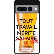 Google Pixel 7 Pro Case Hülle - Silikon schwarz Tout travail mérite sa bière