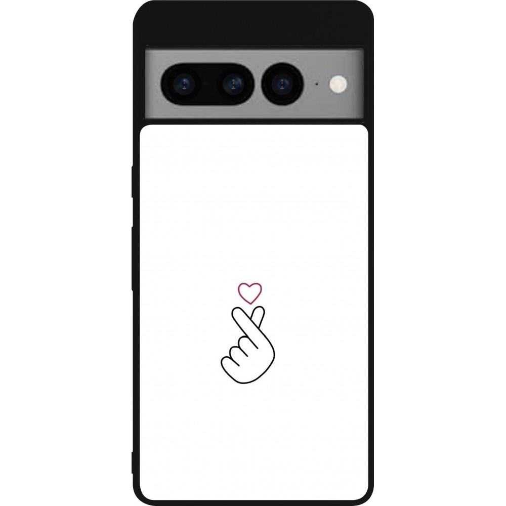 Google Pixel 7 Pro Case Hülle - Silikon schwarz Valentine 2024 heart by Millennials