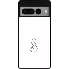 Coque Google Pixel 7 Pro - Silicone rigide noir Valentine 2024 heart by Millennials