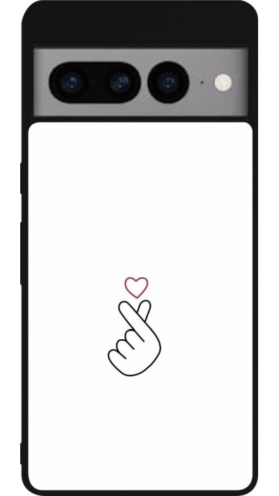 Coque Google Pixel 7 Pro - Silicone rigide noir Valentine 2024 heart by Millennials