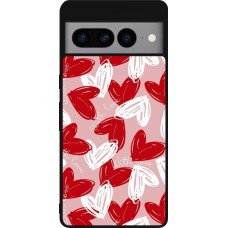 Coque Google Pixel 7 Pro - Silicone rigide noir Valentine 2024 with love heart