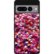 Coque Google Pixel 7 Pro - Silicone rigide noir Valentine 2025 Confetti