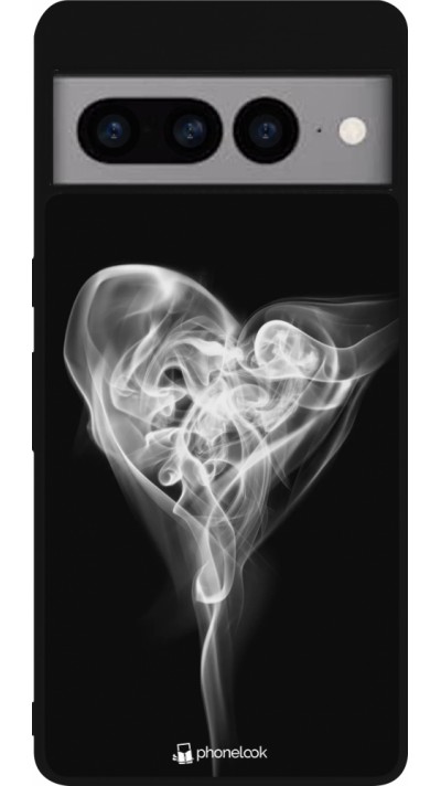Coque Google Pixel 7 Pro - Silicone rigide noir Valentine 2022 Black Smoke