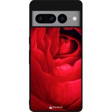 Coque Google Pixel 7 Pro - Silicone rigide noir Valentine 2022 Rose