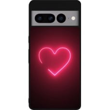 Google Pixel 7 Pro Case Hülle - Silikon schwarz Valentine 2023 single neon heart