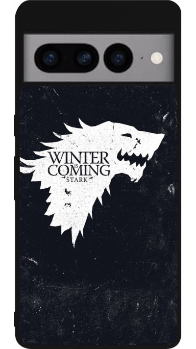 Coque Google Pixel 7 Pro - Silicone rigide noir Winter is coming Stark