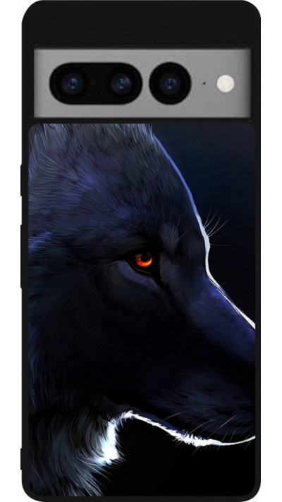 Coque Google Pixel 7 Pro - Silicone rigide noir Wolf Shape