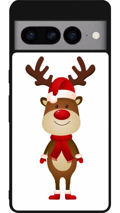 Google Pixel 7 Pro Case Hülle - Silikon schwarz Christmas 22 reindeer