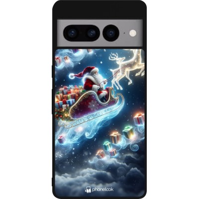 Google Pixel 7 Pro Case Hülle - Silikon schwarz Weihnachten 2023 Verzauberter Weihnachtsmann