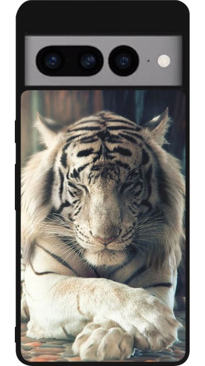 Google Pixel 7 Pro Case Hülle - Silikon schwarz Zen Tiger