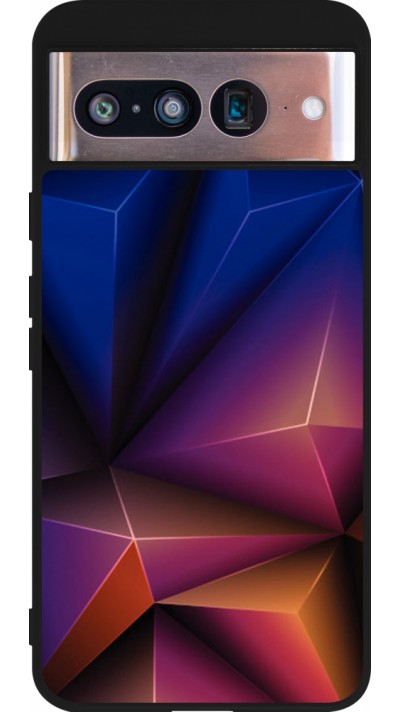 Google Pixel 8 Case Hülle - Silikon schwarz Abstract Triangles 