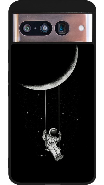 Coque Google Pixel 8 - Silicone rigide noir Astro balançoire