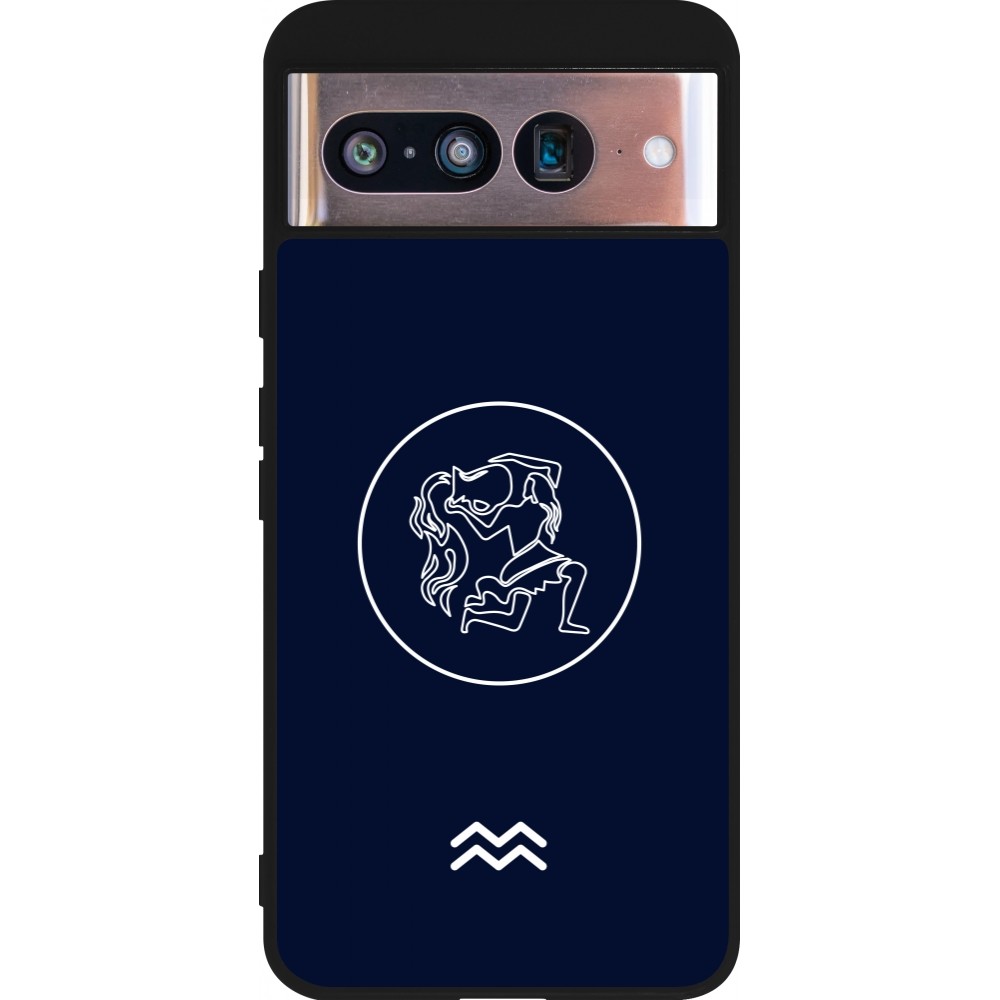 Google Pixel 8 Case Hülle - Silikon schwarz Astrologie Wassermann