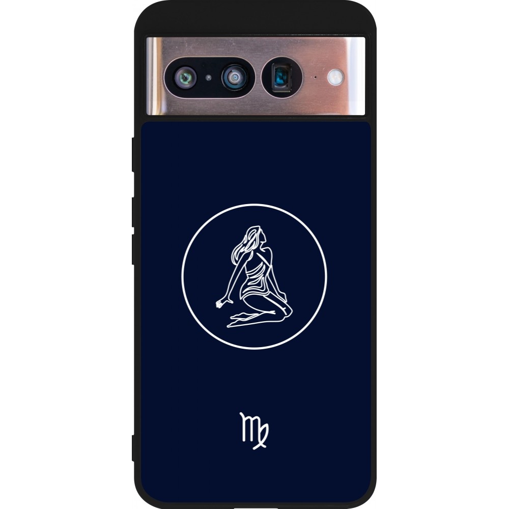 Google Pixel 8 Case Hülle - Silikon schwarz Astrologie Jungfrau