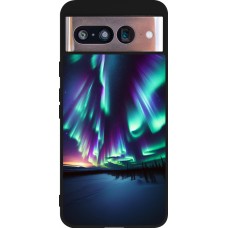 Google Pixel 8 Case Hülle - Silikon schwarz Funkelndes Nordlicht