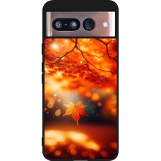 Google Pixel 8 Case Hülle - Silikon schwarz Herbst Magisch Orange